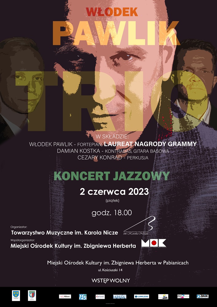 Plakat - Włodek Pawlik TRIO - Koncert Jazzowy